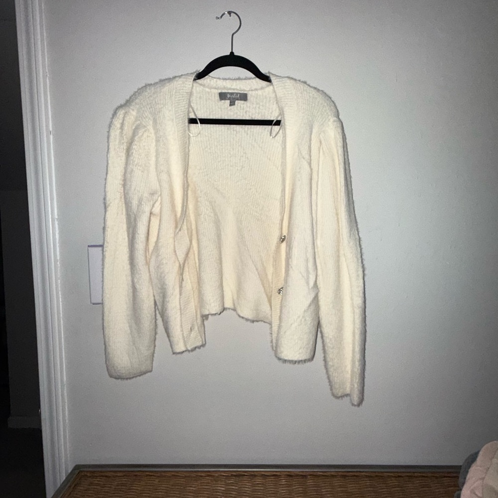 Marled Cream Cardigan Sweater